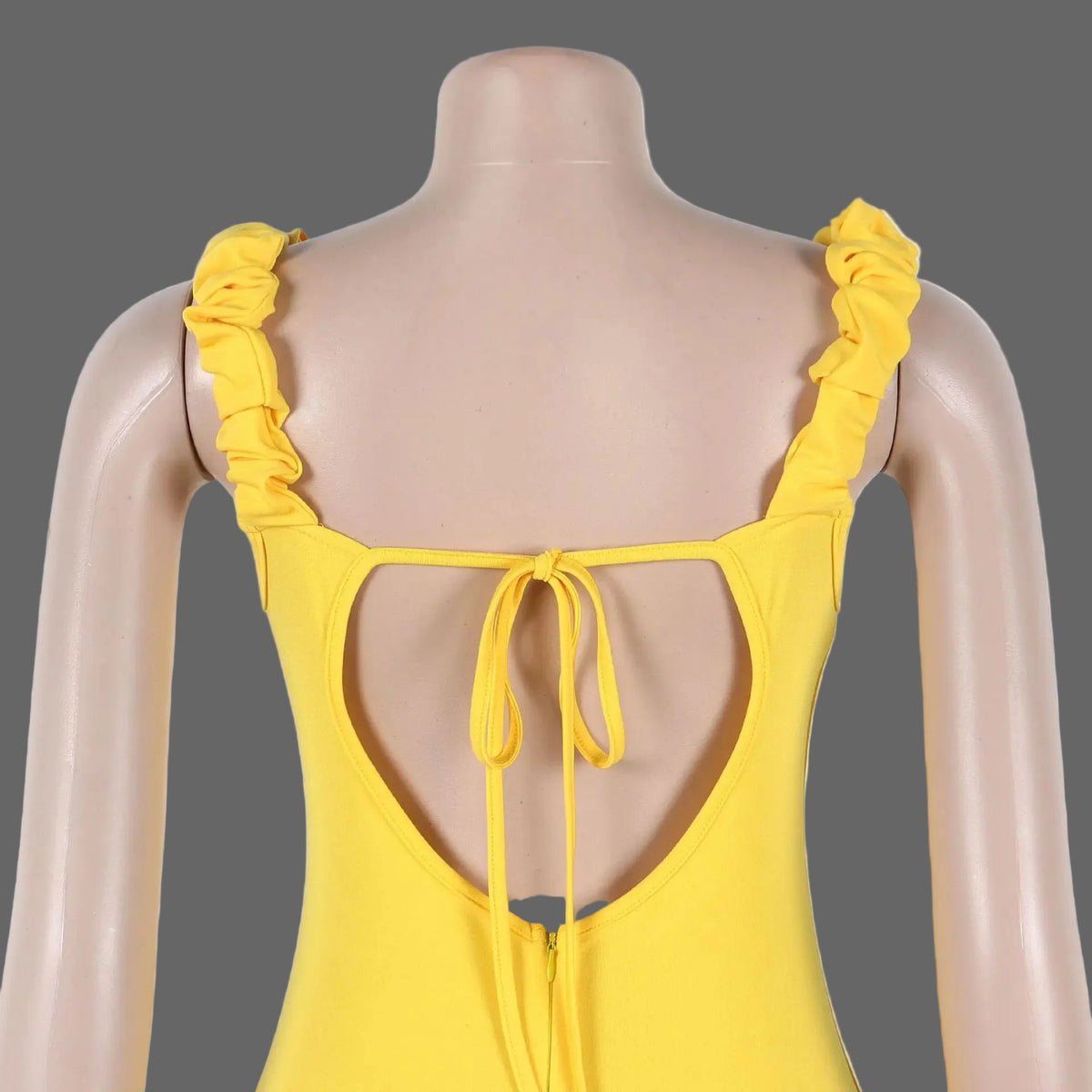 Woman Sweet Natural Eco-Friendly Cute Ruffle Mini Dress Backless Bodycon for Daily Use