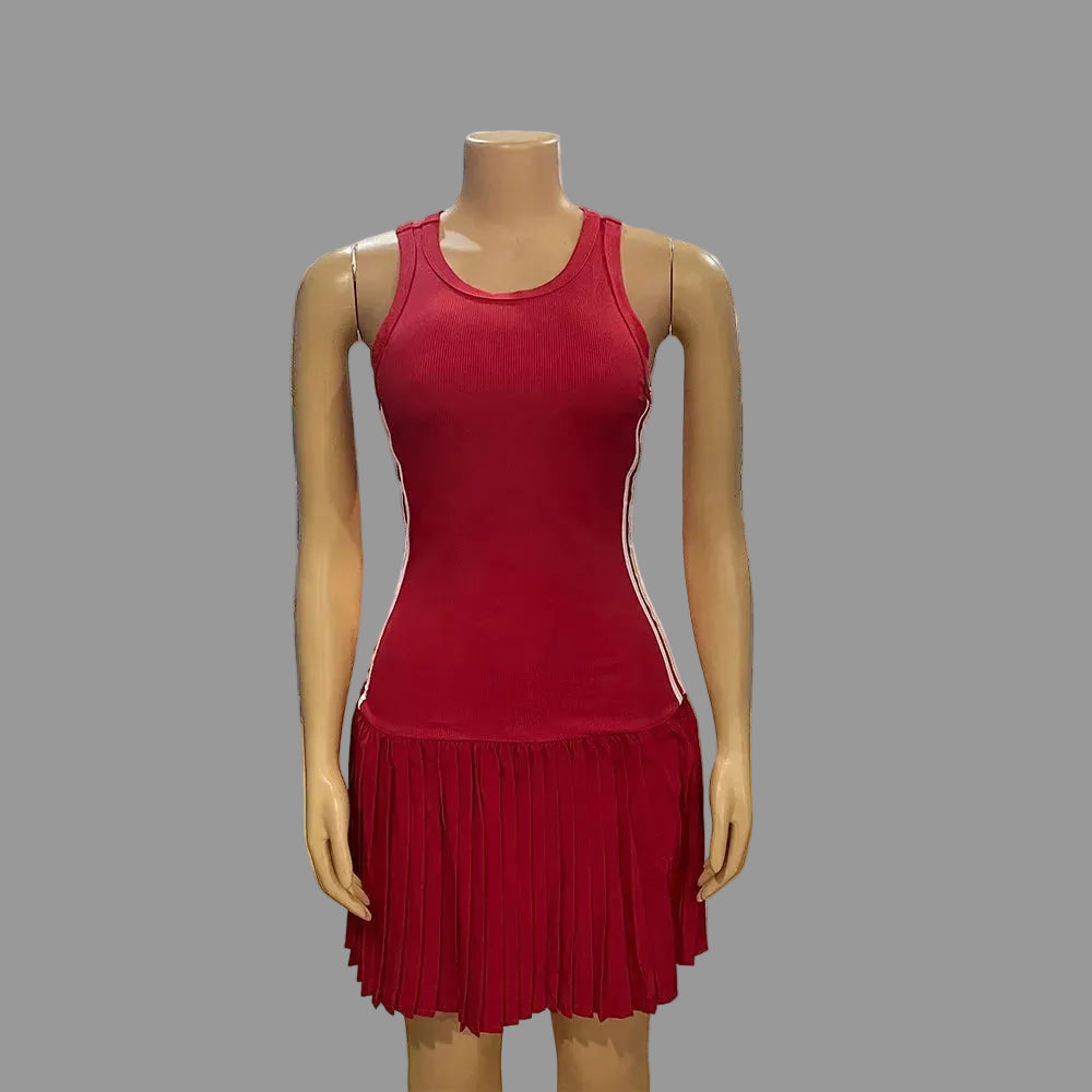 Women’s Pleated Sleeveless Mini Dress
