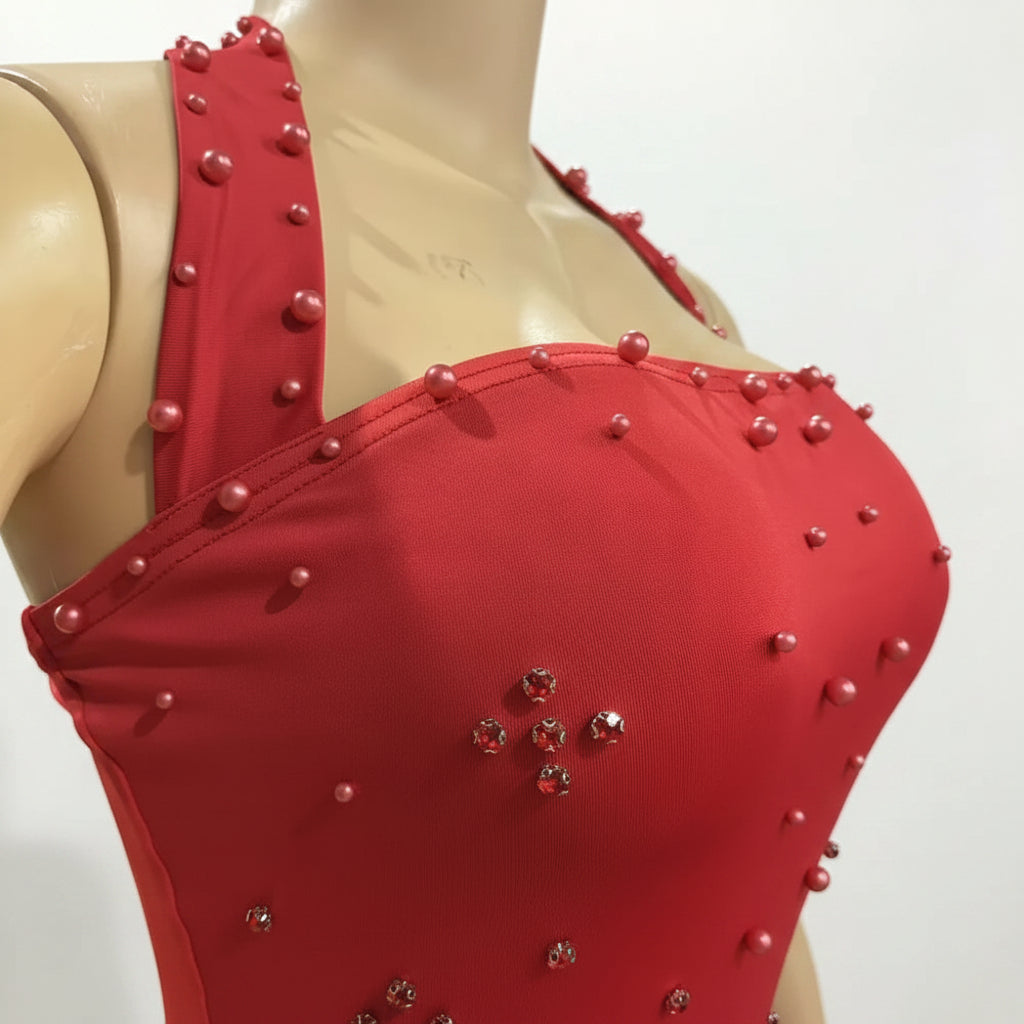 Women’s Beaded Halter Maxi Dress