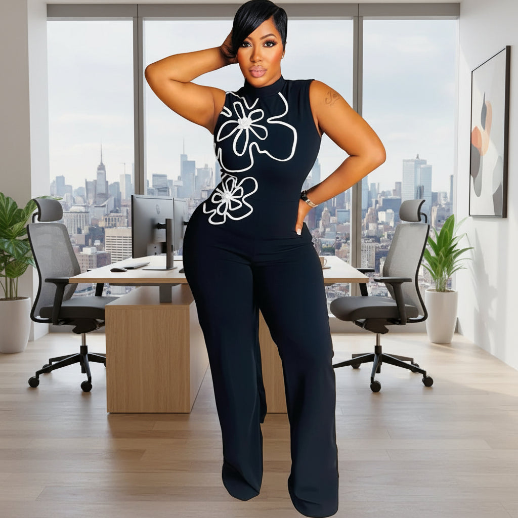 Women Stretch Sleeveless Jumpsuit Slim Fit Romper Lady Casual Wear