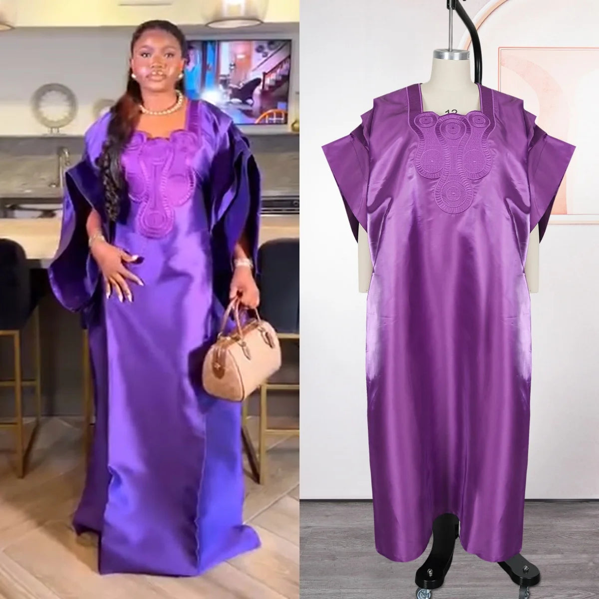 Luxury Boubou Traditional Abaya African Woman Robe Elegant Dress for Party