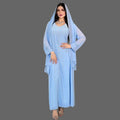Women Elegant Rhinestone Arabian Islamic Clothing Robe Femme Modest Kleid Abaya Dress With Scarf