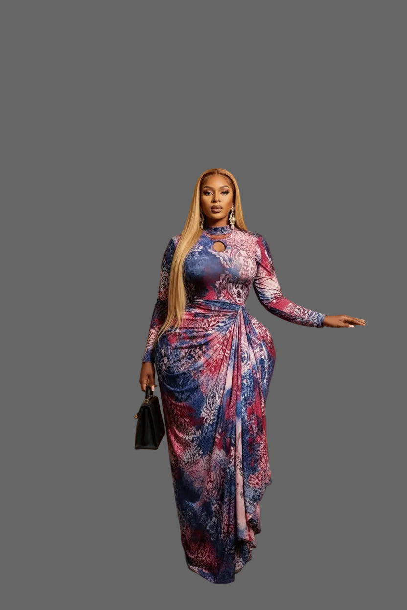 Women’s Floral Ruched Maxi Dress
