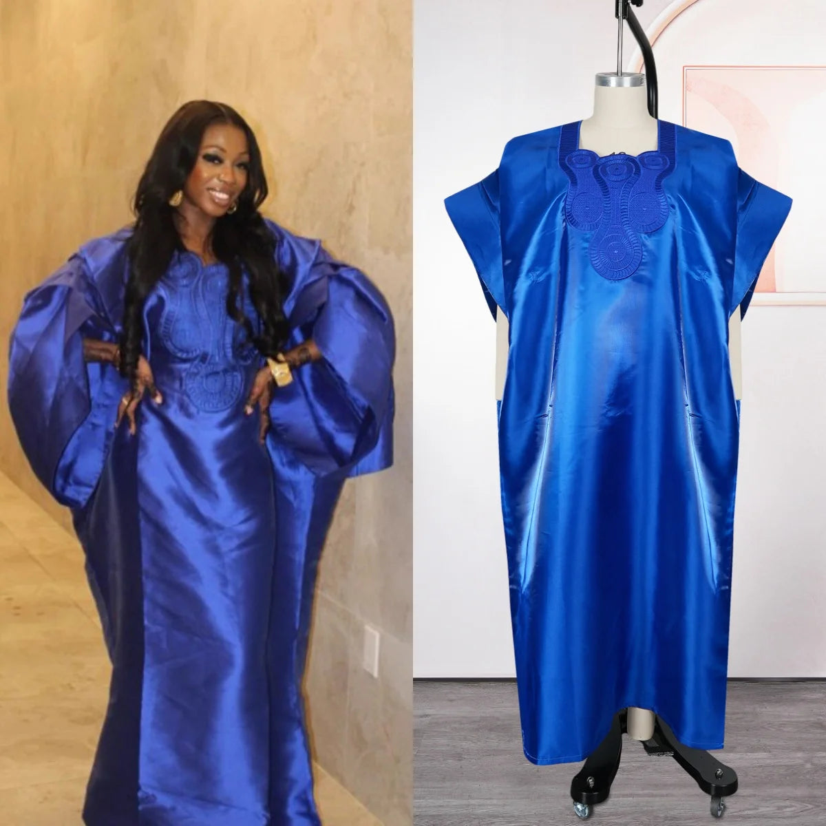 Luxury Boubou Traditional Abaya African Woman Robe Elegant Dress for Party