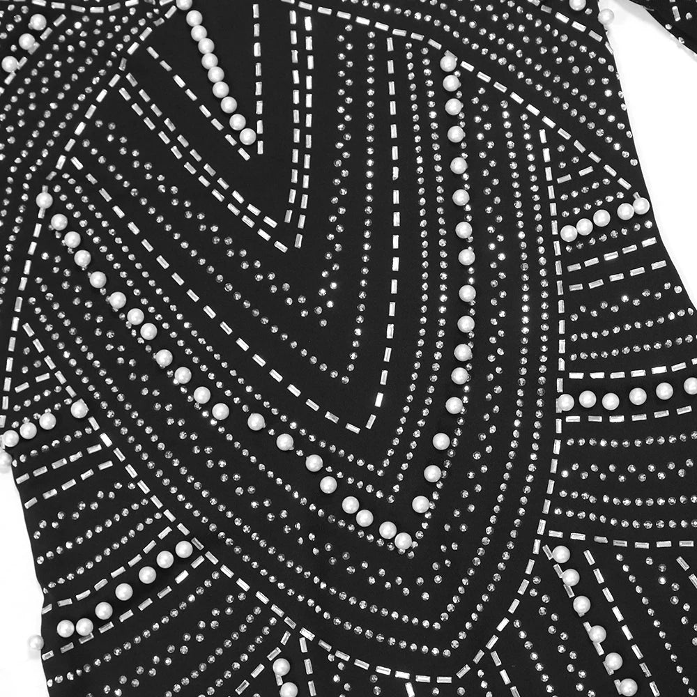 Luxury Sexy Mini Dress Rhinestone Short Dresses Party Club Dressing Women's Dresses