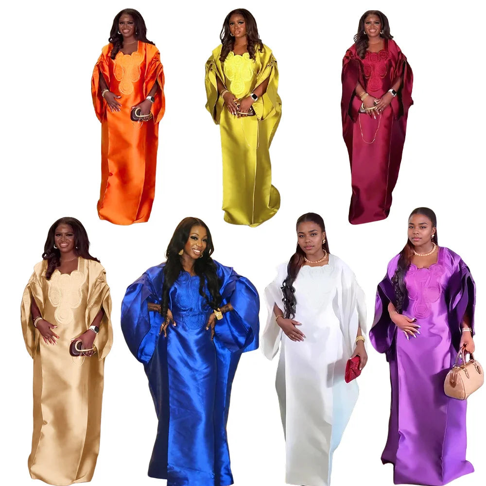 Luxury Boubou Traditional Abaya African Woman Robe Elegant Dress for Party