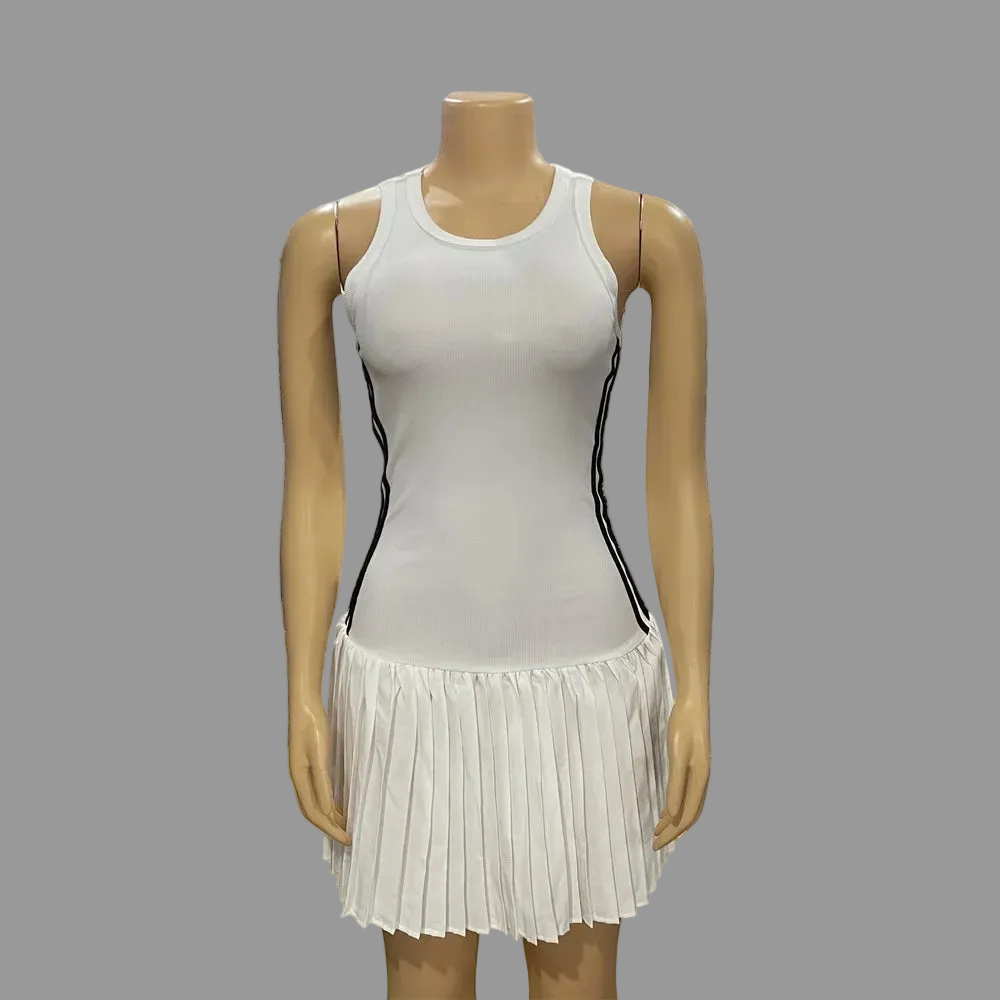 Women’s Pleated Sleeveless Mini Dress