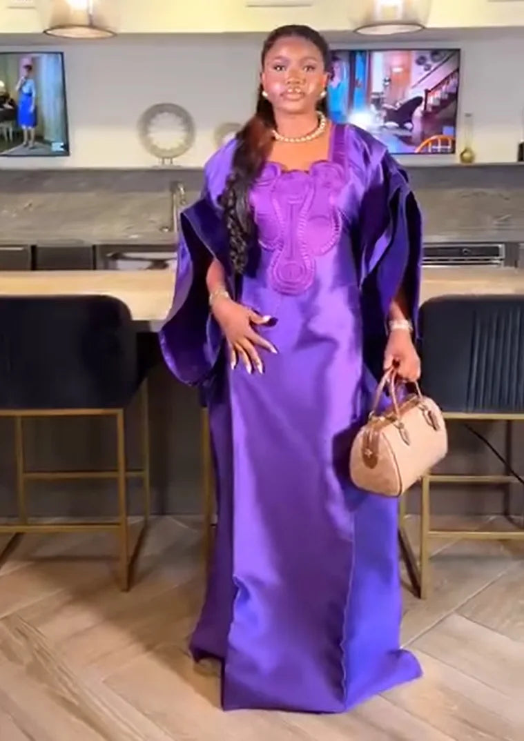 Luxury Boubou Traditional Abaya African Woman Robe Elegant Dress for Party