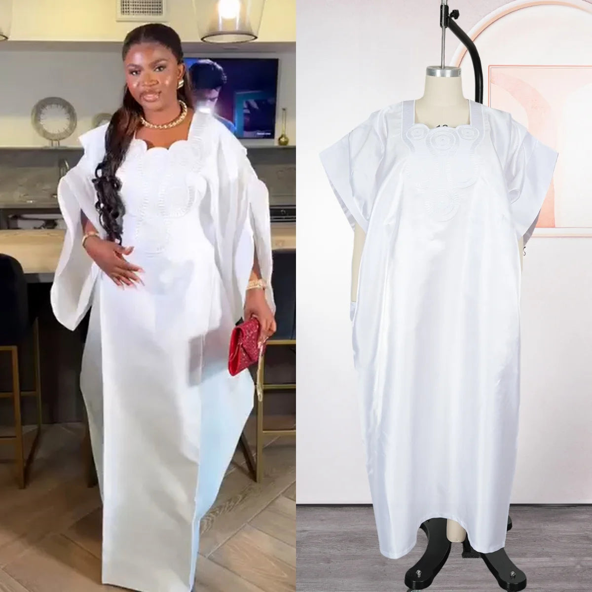 Luxury Boubou Traditional Abaya African Woman Robe Elegant Dress for Party