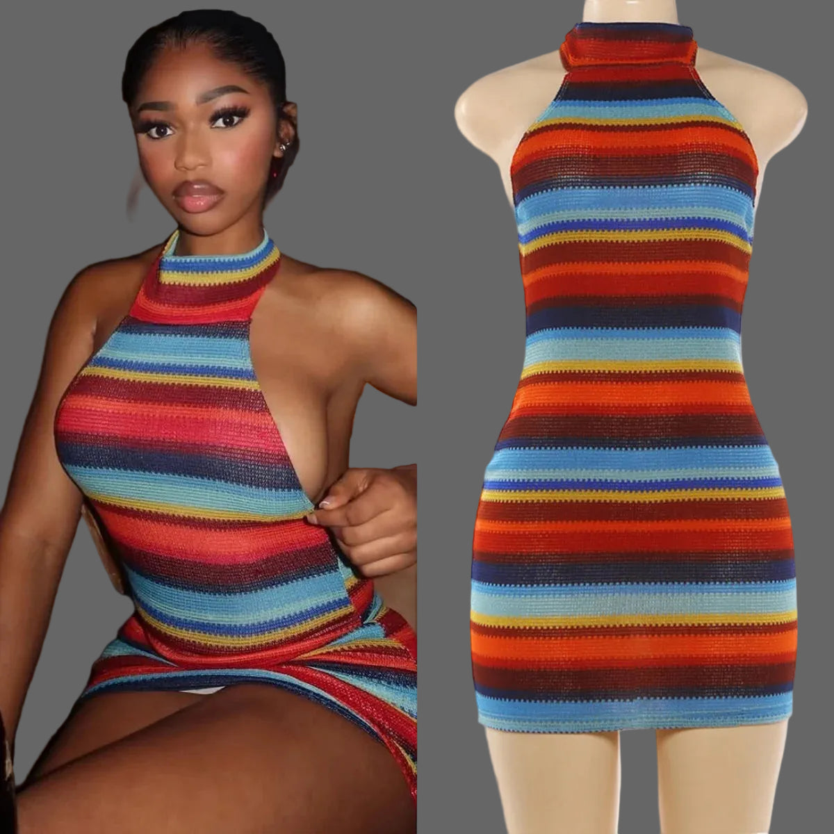 Strapless Solid Natural Eco-Friendly Knitted Mini Rhinestone Dress Women's Sexy Bodycon for Club Party