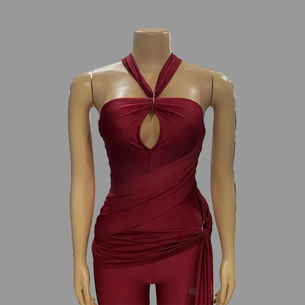 Women's Jumpsuit Sexy High Quality Slim Fit Halter Romper for Birthday Party Club