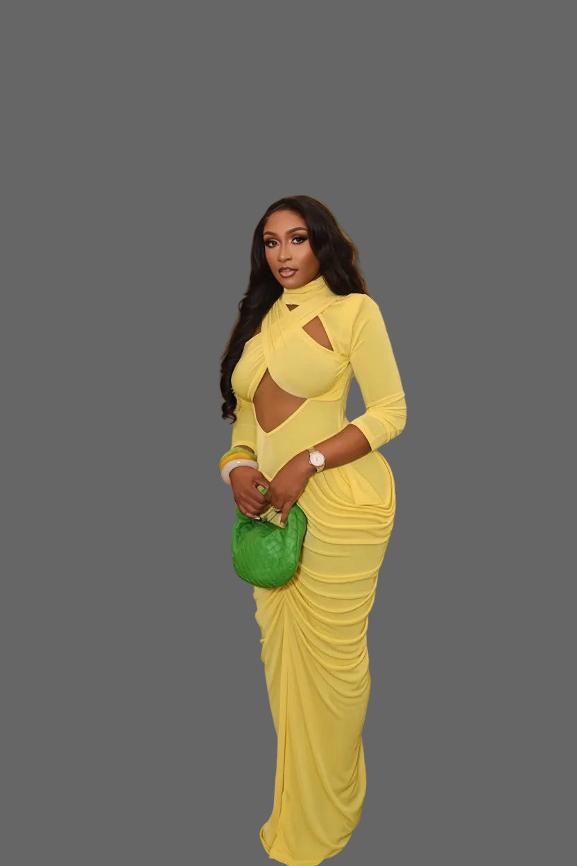 Woman Ruched Maxi Dress