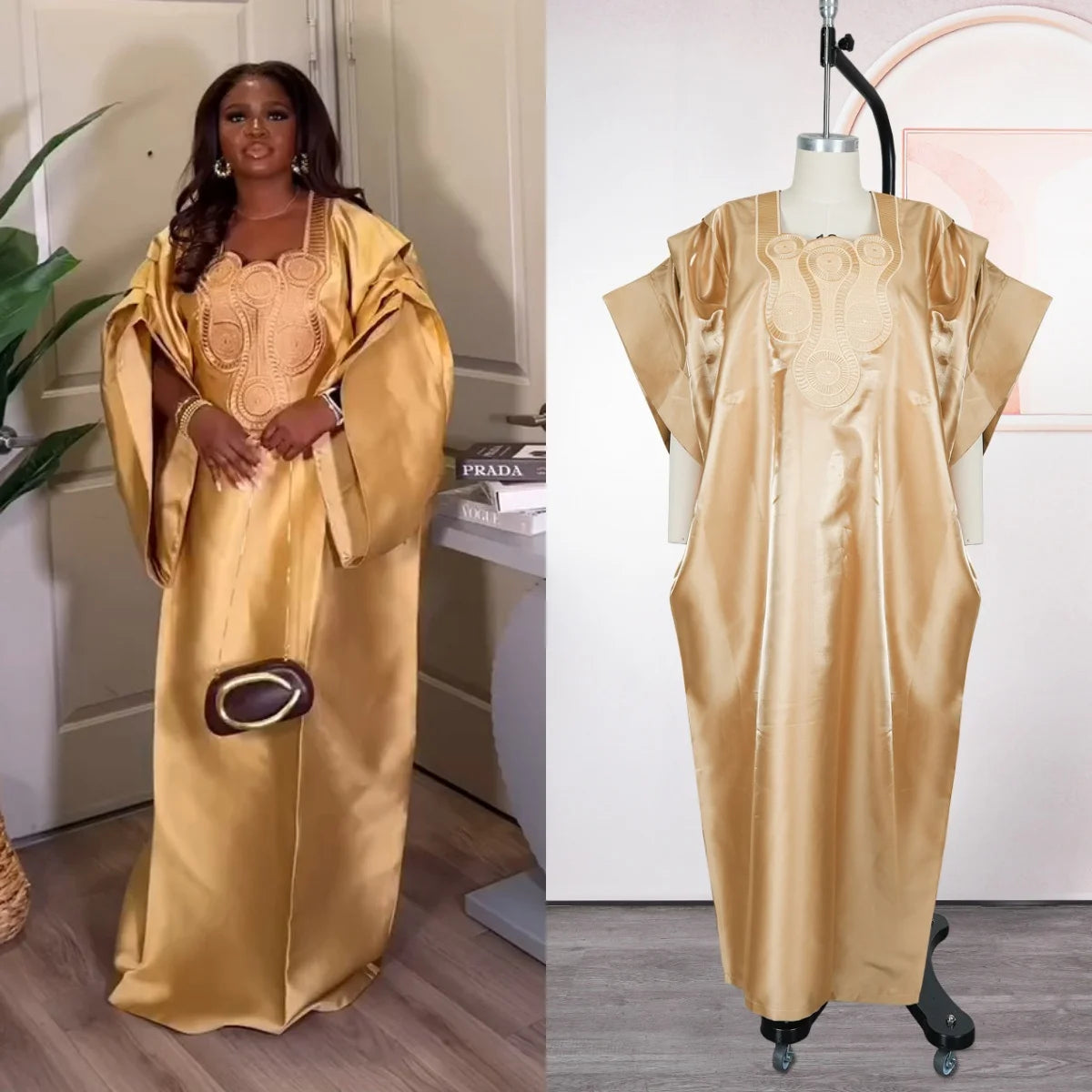 Luxury Boubou Traditional Abaya African Woman Robe Elegant Dress for Party