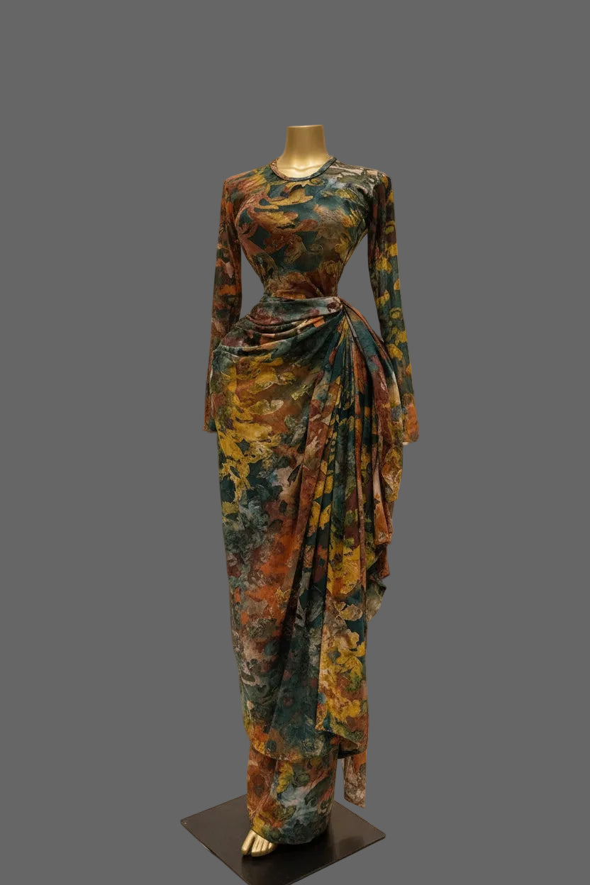 Women’s Floral Ruched Maxi Dress