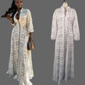Print V-neck Button Down Flowy Maxi Dress Woman V-neck Casual Long Dress for Vacation Daily