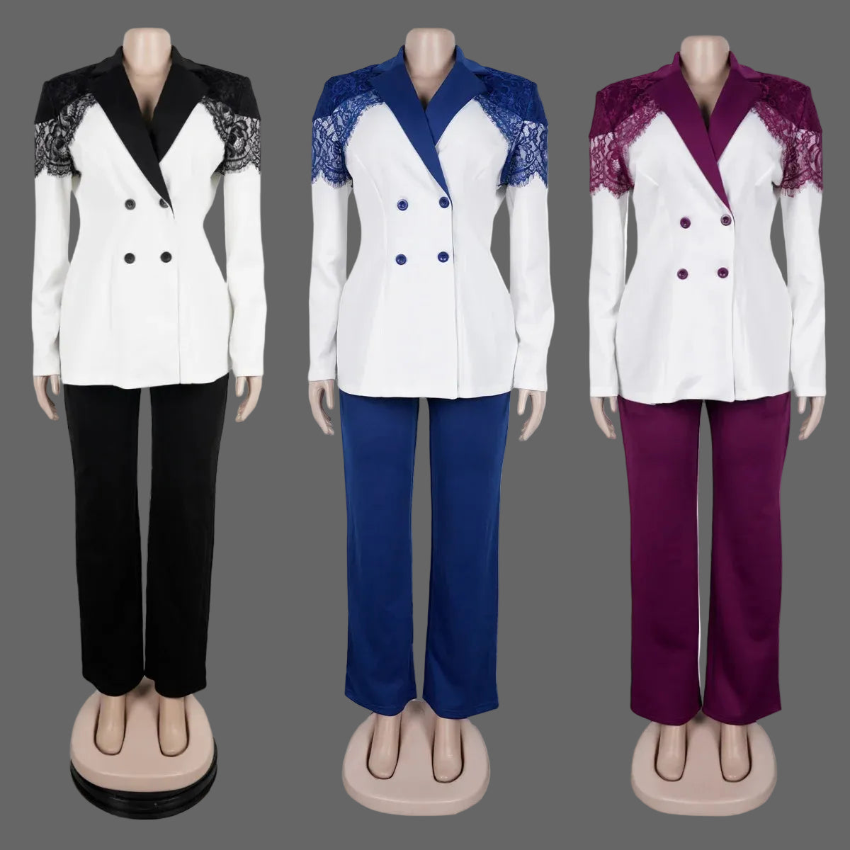 Luxury Woman Blazer Suit S-3XL Ensemble Jacket with Straight Leg Pant Femme Suit Fashion
