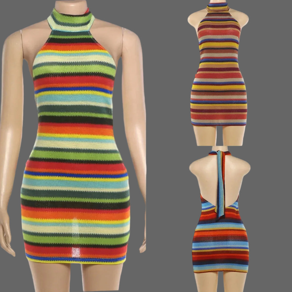 Strapless Solid Natural Eco-Friendly Knitted Mini Rhinestone Dress Women's Sexy Bodycon for Club Party