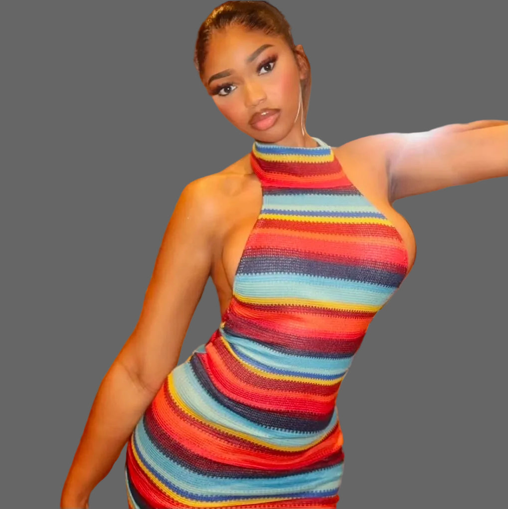 Strapless Solid Natural Eco-Friendly Knitted Mini Rhinestone Dress Women's Sexy Bodycon for Club Party